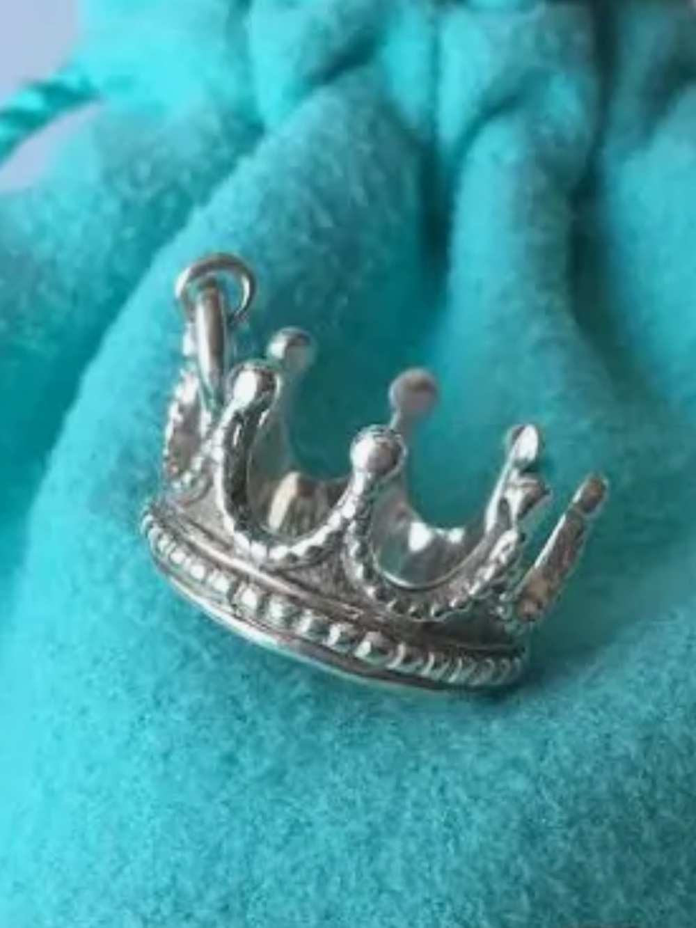 Tiffany 925 sterling silver Crown Charm Pendant -